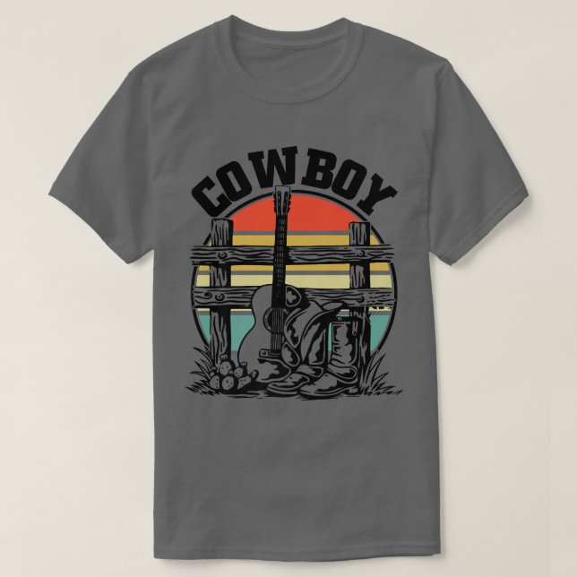 Camiseta Cowboy Guitar Boots y el Gorra Cowboy254 (Diseño del anverso)