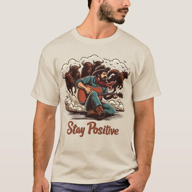 Camiseta Cowboy intrépido: Arte cómico retro occidental (Anverso)