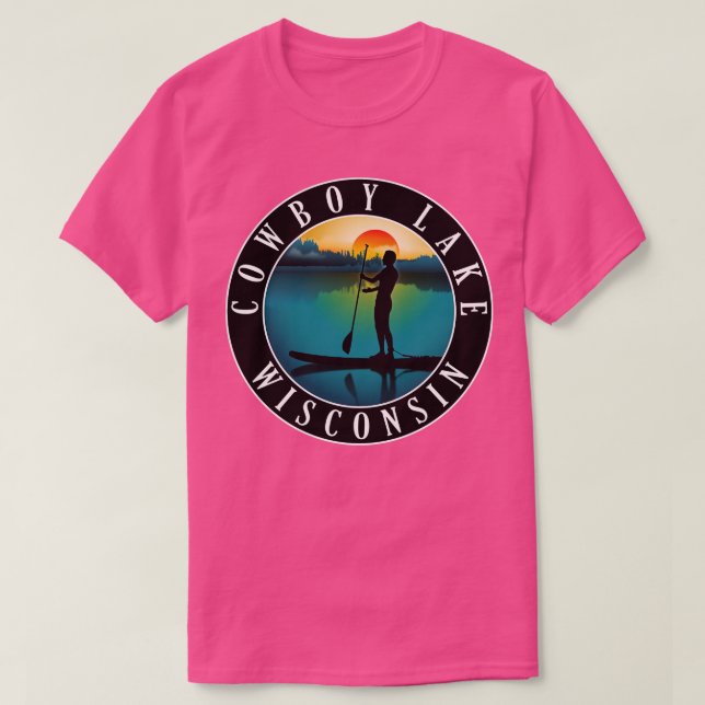 Camiseta Cowboy Lake Wisconsin Paddleboarding (Diseño del anverso)