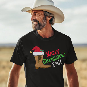 Camiseta Cowboy Merry Christmas Yall