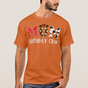 Camiseta Cowboy Mom Birthday Crew Western Rodeo Tema Nacimi