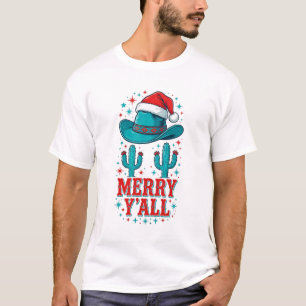 Camiseta Cowboy Navidad Feliz a Todos Retro