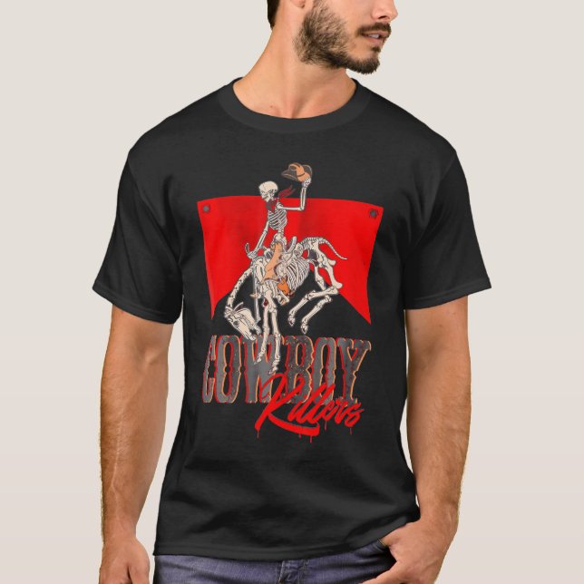 Camiseta Cowboy occidental Punchy Cowboy Killers Skeleto cr (Anverso)