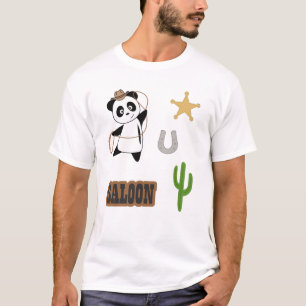 Camiseta Cowboy Panda Bear Saloon Western Country