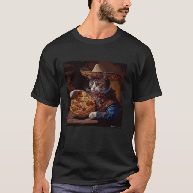 Camiseta Cowboy Pizza divertida (Anverso)