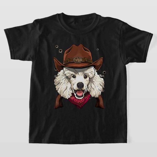 Camiseta Cowboy Poodle Western Rodeo Cowboy Gorra y Bandana (Distribución)