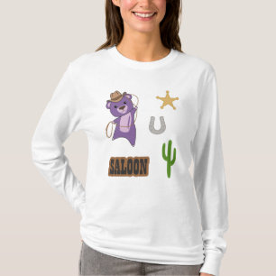 Camiseta Cowboy Purple Cute Bear Saloon Western