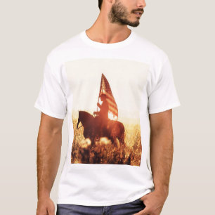 Camiseta Cowboy Retrato Tema de la bandera de los Estados U