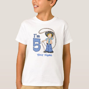 Camiseta Cowboy Roper 5º cumpleaños personalizado
