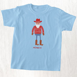 Camiseta Cowboy Santa Custom Text Christmas