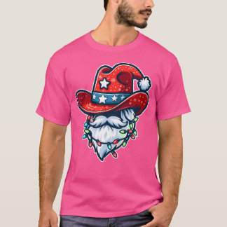 Camiseta Cowboy Santa Hat Xmas Navidades de rodeo de renos