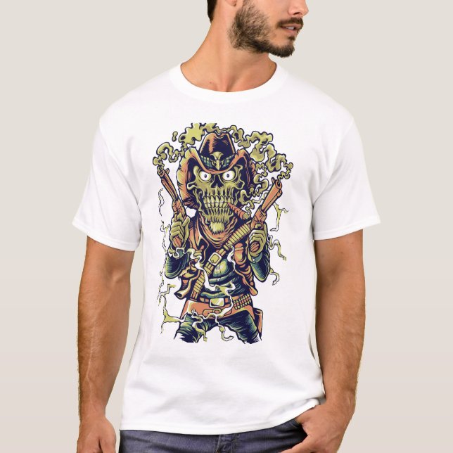 Camiseta Cowboy skeleton zombie (Anverso)