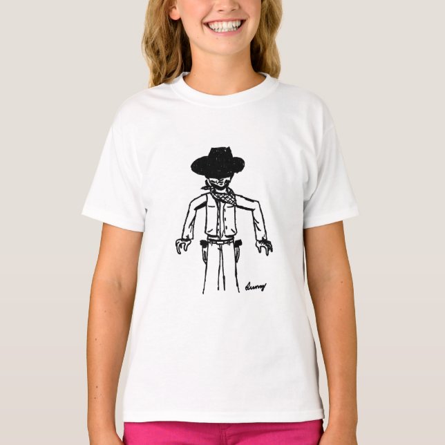Camiseta Cowboy Sketch Chicas Baby Doll T-Shirt (Anverso)