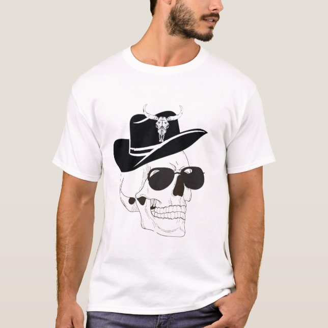 Camiseta Cowboy Skull con gafas de sol y Gorra - Gothi occi (Anverso)