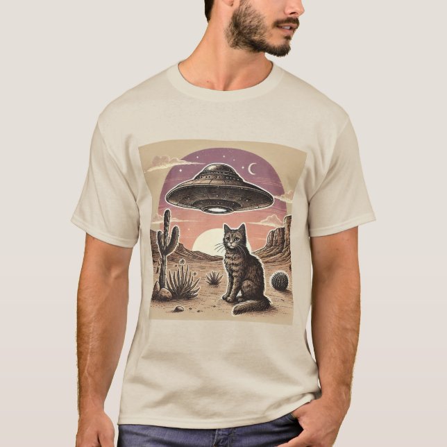 Camiseta Cowboy Spaceship Cat (Anverso)