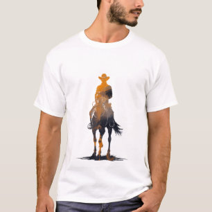 Camiseta Cowboy Western Voyage Horse Silhouette Style