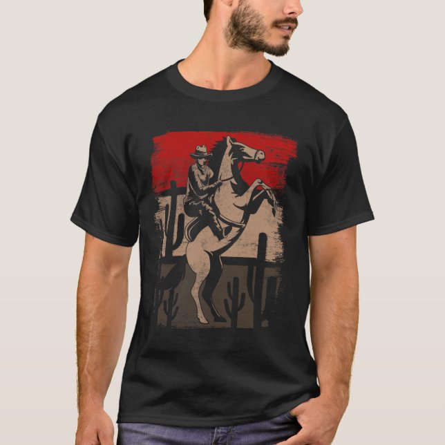 Camiseta Cowboy Wild West Country Horseck Riding Horse Retr (Anverso)