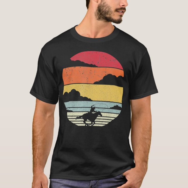 Camiseta CowboyCowgirl T caballo retro salvaje tee_1 (Anverso)