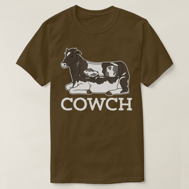 Camiseta Cowch Funny Cow Couch Cattle Farm Animals (Diseño del anverso)
