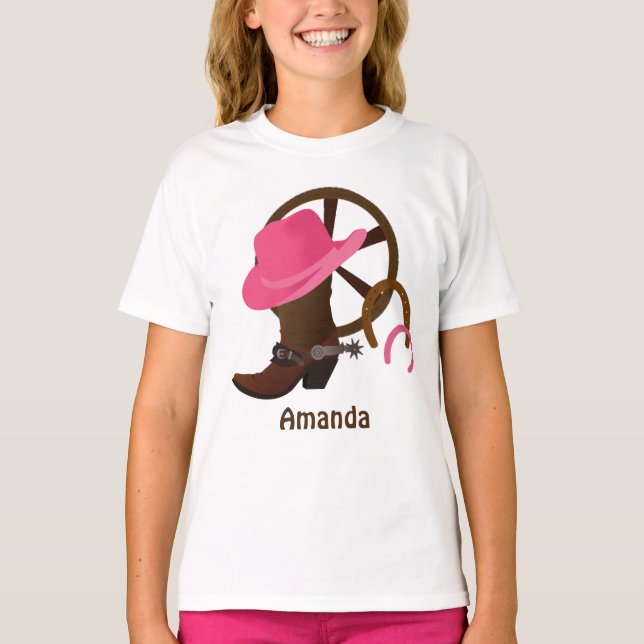Camiseta Cowgirl Basic T-shirt personalizado (Anverso)