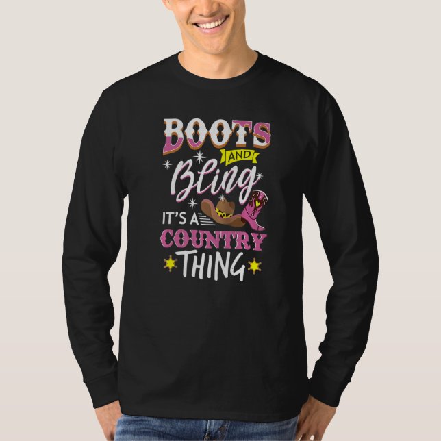 Camiseta Cowgirl Boots And Bling It's Cowgirl Things Wester (Anverso)