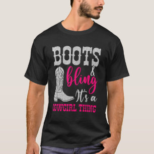 Camiseta Cowgirl Boots Bling It A Cowgirl Thing Love Count