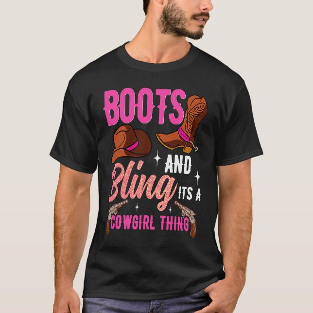 Camiseta Cowgirl Boots Bling Its A Cowgirl Thing Country Li (Anverso)