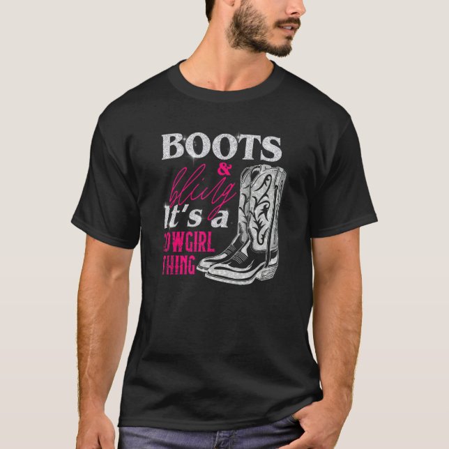Camiseta Cowgirl Boots Bling Women Cuece Love Country Life (Anverso)