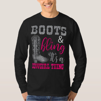 Camiseta Cowgirl Boots Bling Women Cuece Love Country Life