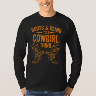 Camiseta Cowgirl Boots Bling Women Cuece Love Country Life