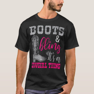 Camiseta Cowgirl Boots Bling Women Cuece Love Country Life