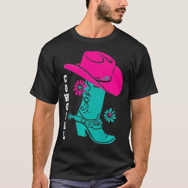 Camiseta Cowgirl Boots contra el Rodeo occidental de las ch (Anverso)
