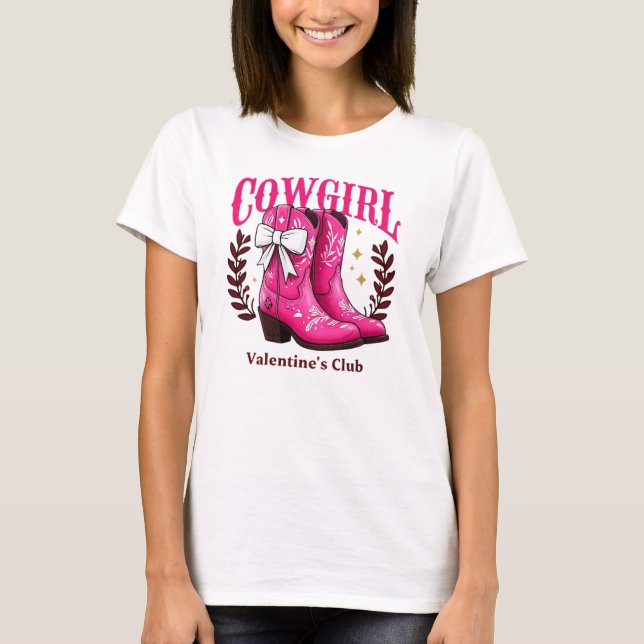 Camiseta Cowgirl Boots del club de San Valentín (Anverso)