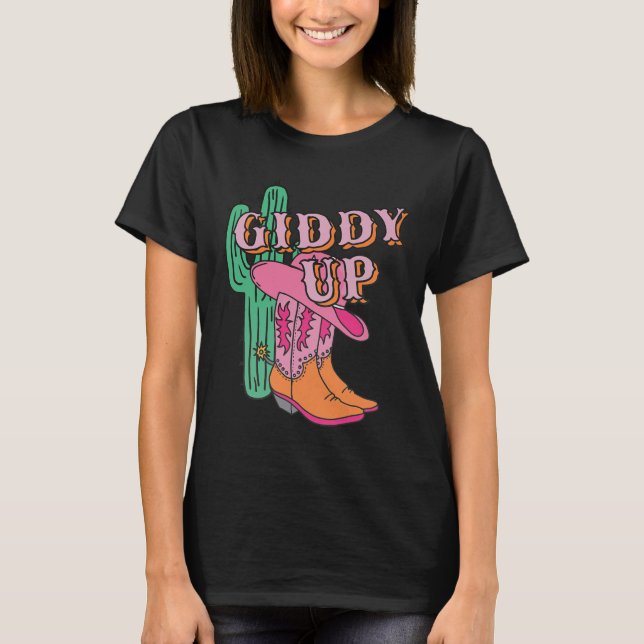 Camiseta Cowgirl Cowboy Boots Cactus (Anverso)