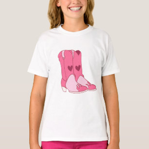 Camiseta Cowgirl Cowboy Pink Boots