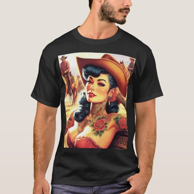 Camiseta Cowgirl de tatuaje caliente (Anverso)