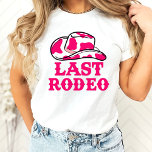 Camiseta Cowgirl Disco Último Rodeo Bachelorette T-Shirt<br><div class="desc">Un divertido diseño de vaquera con detalles rosados y naranjas</div>