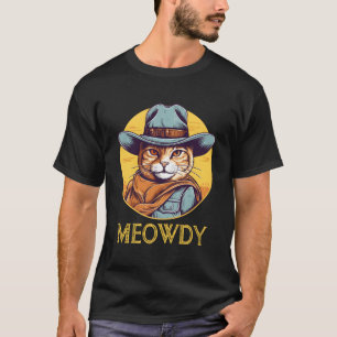 Camiseta Cowgirl Famoso gato Meow Howdy Meowdy