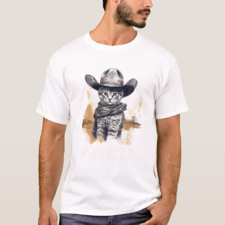 Camiseta Cowgirl Famoso gato Meow Howdy Meowdy T Shirt