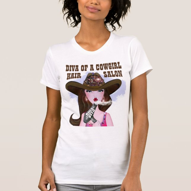 Camiseta Cowgirl "Hair Diva" (Anverso)