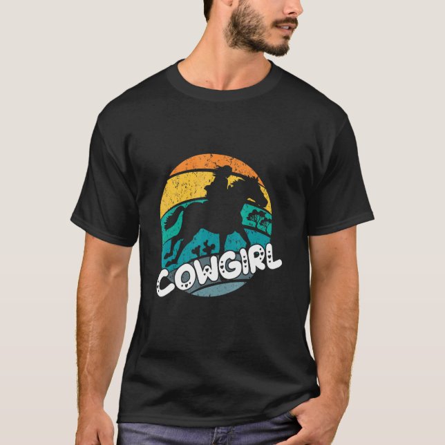 Camiseta Cowgirl Horse Riding Sunset (Anverso)