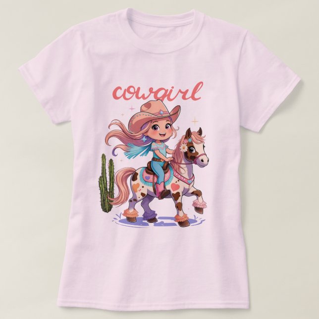 Camiseta Cowgirl Joyride - Aventura occidental del caballo  (Diseño del anverso)