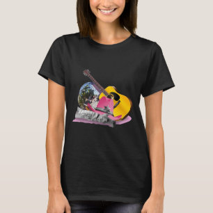 Camiseta Cowgirl Rosa Gorra Disco Ball Boots Guitarra