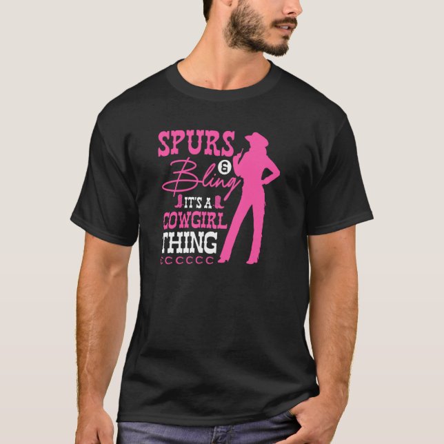 Camiseta Cowgirl Thing Spurs & Bling Rodeo Country (Anverso)