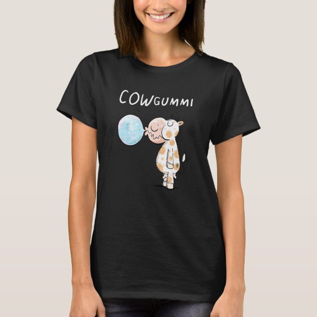Camiseta Cowgummi Vaca Yo Mastico Goma Juego De Palabra Div (Anverso)