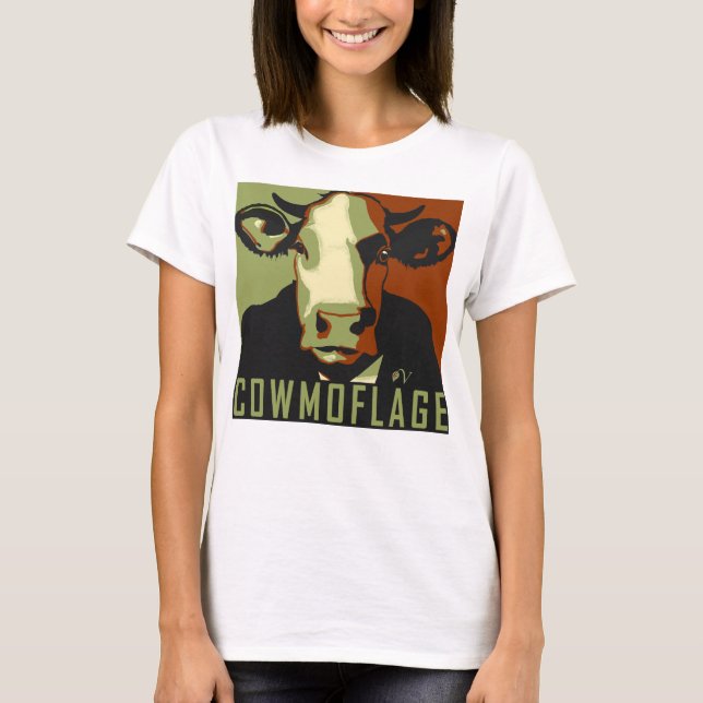 Camiseta Cowmoflage Fun Pop Art Inspired Cow Tshirt (Anverso)
