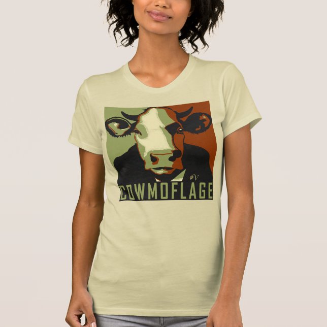 Camiseta Cowmoflage Fun Pop Art Inspiro Cow Tshirt (Anverso)