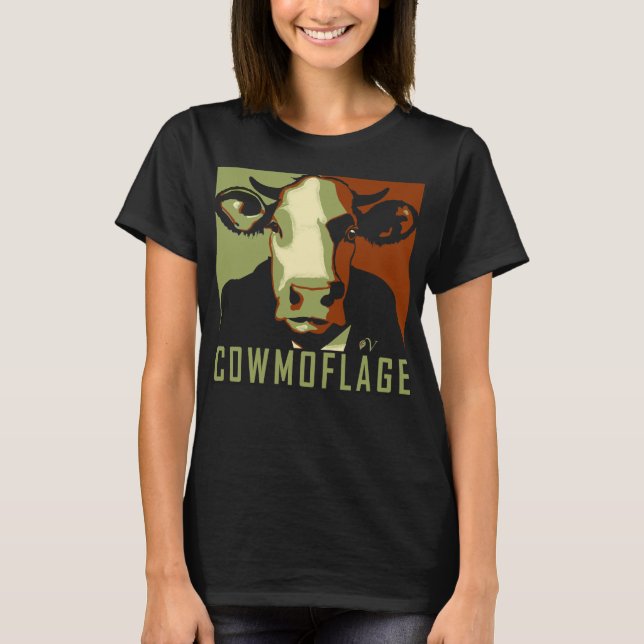 Camiseta Cowmoflage Fun Pop Art Inspiro Cow Tshirt (Anverso)