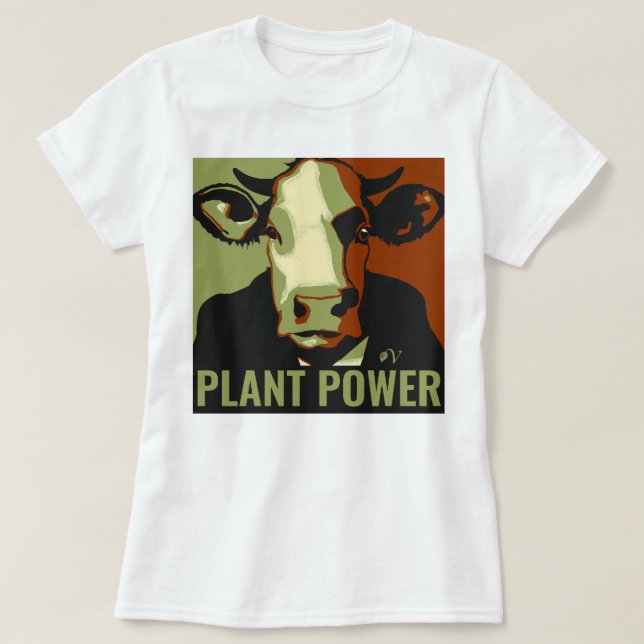 Camiseta Cowmoflage Pop Art Cow Tshirt Planta Power (Diseño del anverso)