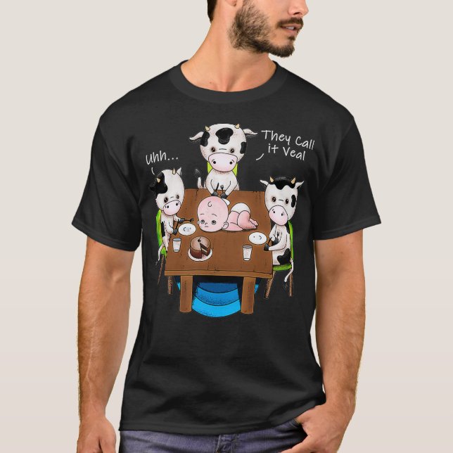 Camiseta Cows with Veal Funny Vegan Apparel for Activist Pu (Anverso)